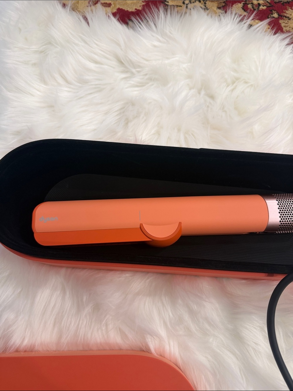 Dyson Coral Orange Hair Straightener with Metallic Accent